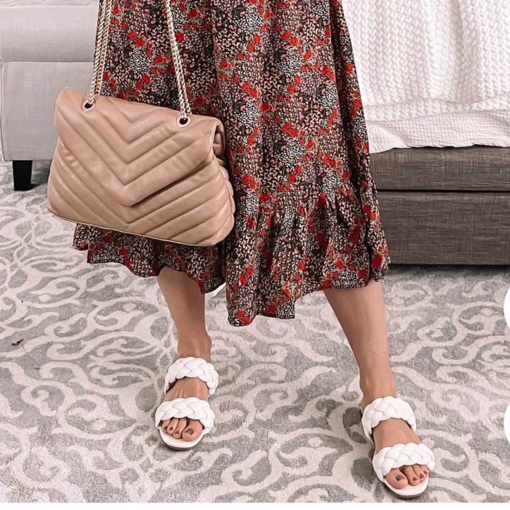 Ivory white slide sandal